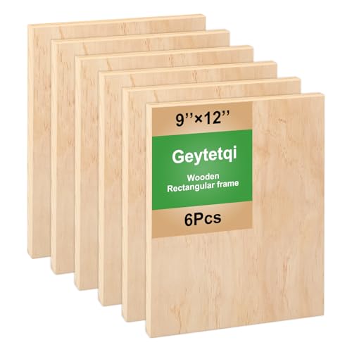 6 Pack 9 x 12 Inch Unfinished Wood Panels, Wooden Panel Boards for Painting, Crafts, and Home Decor - size: 6 Pack 9 x 12 Inch