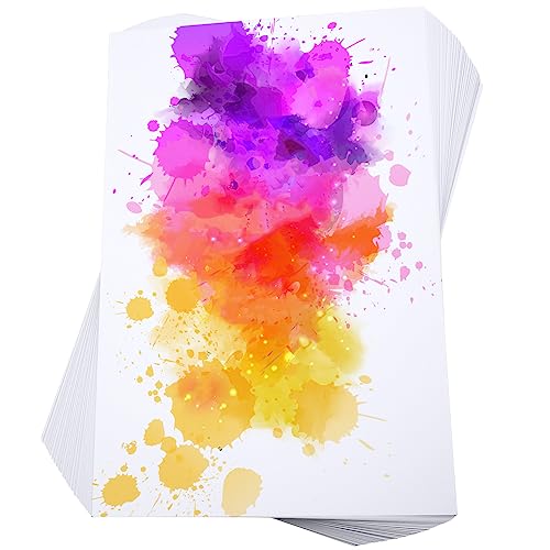 Spiareal 100 Sheets 12 x 18 Inch Watercolor Paper Bulk 140 Lb/300 GSM White Construction Paper Cold Press Blank Cotton Art Paint White Color Pad Artists Drawing Cards - size: 12 x 18 Inch