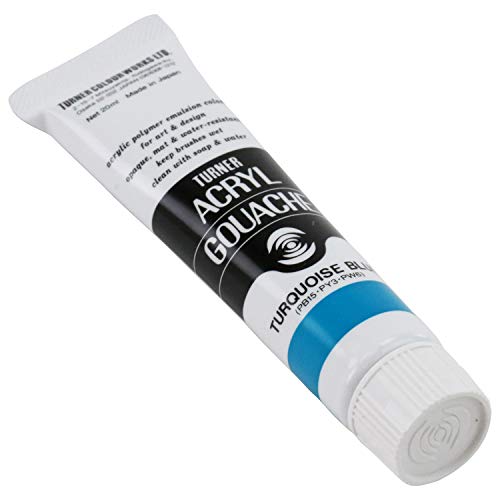 Turner Colour Works Acryl Gouache Artist Acrylic Paint - Single 20 ml Tube - Turquoise Blue - color: Turquoise Blue, size: 0.7 Fl Oz (Pack of 1)