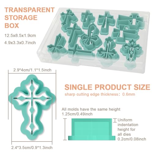 11Pcs Cross Polymer Clay Cutters Crosses Clay Earrings Cutters Polymer Jewelry Cutter for Earrings Making Party Festival DIY Supplies - color: Cross