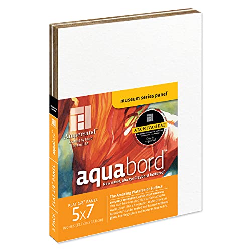 Ampersand Aquabord Panel for Watercolor and Gouache, 1/8 Inch Depth, 5X7 Inch, (CBT05) (Pack of 30) - color: Flat Profile, size: 1/8 Inch, 5" x 7" - Pack of 30