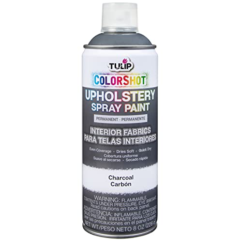 TULIP ColorShot Fabric Spray Paint for Upholstery, Permanent Spray-On Fabric Paint for Furniture, 8 oz, Charcoal Grey - color: Charcoal Grey