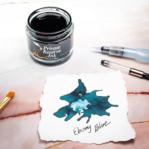 Private Reserve Premium Fountain Pen Ink, 60ml Bottle, Ebony Blue | Premium fountain pen ink with smooth flow, rich color, and reliable everyday writing performance. - color: Ebony Blue