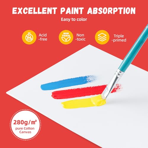 Simetufy 72 Pack 8 x 10 inch Canvas Boards for Painting Flat Canvas Panels Bulk Value Pack for Classes and Parties 100% Cotton for Acrylics Paint - size: 8"x10" - 72 pack
