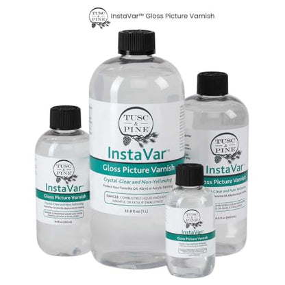 Tusc & Pine InstaVar™ Gloss Picture Varnish - Archival Quality Varnish for Oil, Alkyd, and Acrylic Artists - 16.9oz Bottle - size: 16.9oz