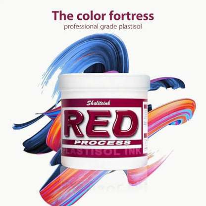 Shaliteink® Screen Printing Plastisol Ink Process Red - Highly Opaque Screen Printing Ink for Cotton, Polyester and Other Fabrics (16oz.) - color: Process Red, size: 16 fl oz