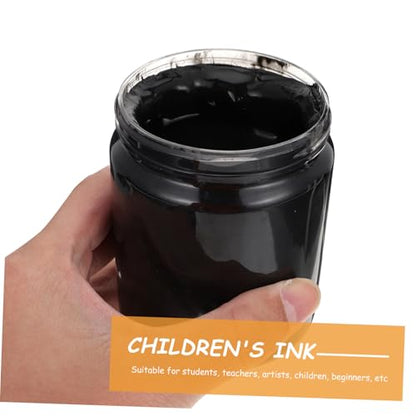 Hemobllo Water-Based Printmaking Ink 300ml Bottle Black Rubbing Pigment for ’s Art Crafts and Blow Plate Painting Supplies