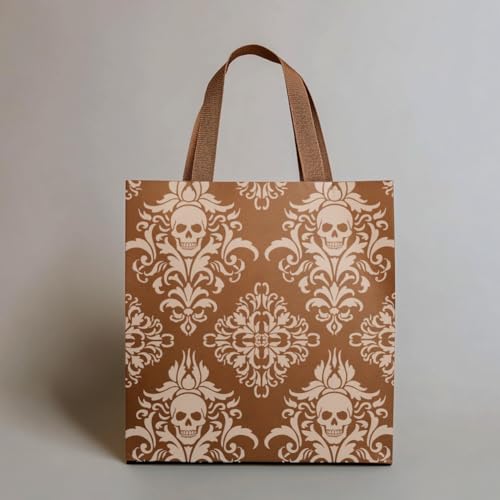 2 Sheets Skull with Floral Silkscreen Stencil, Damask Pattern Painting Stencils Templates Reusable Washable Self-Adhesive Silk Screen for Painting on Bags, Wood, Halloween Decor - style: Skulls with Damask