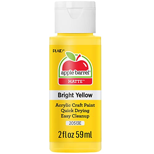Apple Barrel Acrylic Paint in Assorted Colors (2 oz), 20513, Bright Yellow - color: Bright Yellow, size: 2 Fl Oz (Pack of 1)