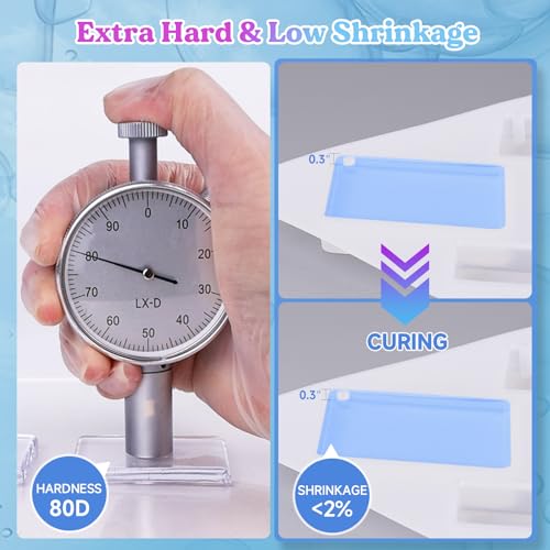 LET'S RESIN UV Resin,200g High Viscosity Crystal Clear Thick UV Resin Kit, Quick-Curing&Low Shrinkage Ultraviolet Epoxy Resin for Crafts, Doming, Coating