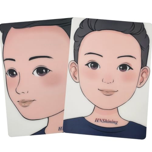 2 Pieces HNSHINING Makeup Painting Practice Board,Face Paint Practice Board,Reusable Painting Exercise Template,Stage Makeup Paint Tool,Display for Stage&Home Face Make Up Painting (Boy) - color: Boy
