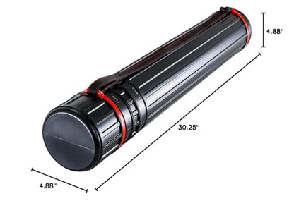 U.S. Art Supply Large Poster Tube - Telescoping Adjustable 30-1/4" to 47-3/4" - Durable 4-7/8" Diameter Storage Tube - Art Poster Carrier Holder & Blueprint Storage Drafting Tube Travel & Protection