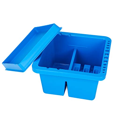 Paint Brush Cleaner Brush Holder Tray Multi-functional Paint Brush Basin Cleaner Plastic Artist Brush Cleaning Washer with Lid Brush Washing Tub for Watercolor Oil Gouache Acrylic Painting
