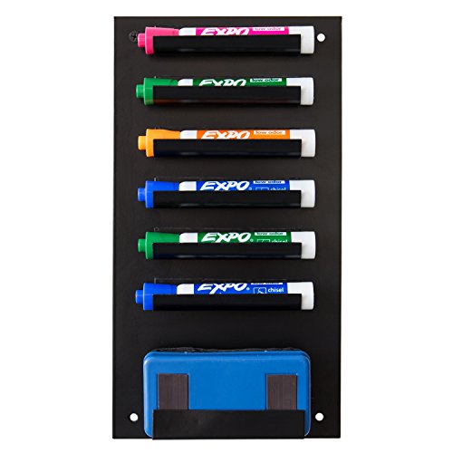 MyGift Dry Erase Marker Holder, 7 Slots Whiteboard Marker Holder for Wall, Pen Pencil Organizer for Classroom Office or Home