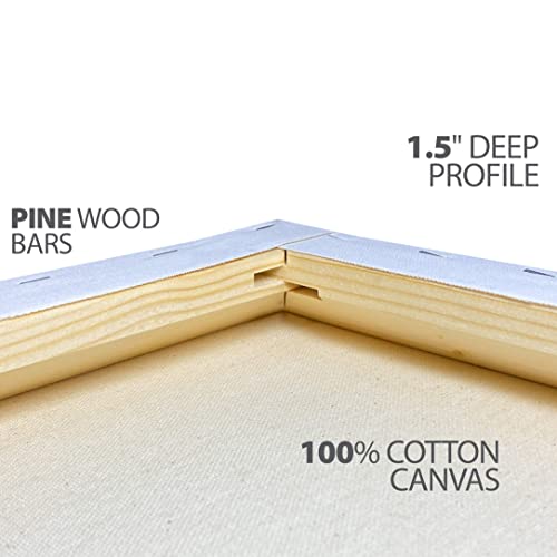 milo Stretched Artist Canvas | 24 x 36 inches | 2 Pack | 1.5” inch Thick Gallery Profile | 11 oz Primed Large Canvases for Painting, Ready to Paint Art Supplies for Acrylic, Oil … - size: 24" x 36" Pack of 2