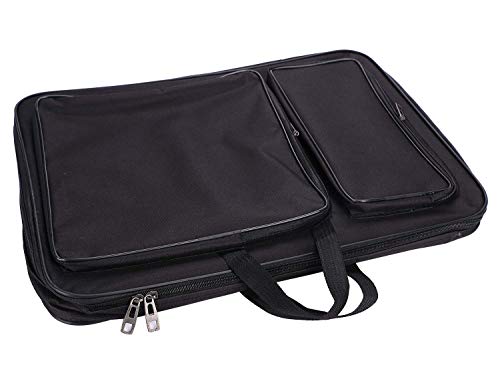 haozaikeji A3 Artist Portfolio Carrying Case Portable Draw Board Painting Pad Backpack Waterproof Heavy Duty Canvas Shoulder Bag Sketching Painting Art Supplies Carry Bag Black - color: Black