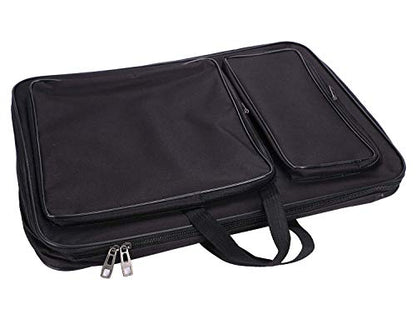 haozaikeji A3 Artist Portfolio Carrying Case Portable Draw Board Painting Pad Backpack Waterproof Heavy Duty Canvas Shoulder Bag Sketching Painting Art Supplies Carry Bag Black - color: Black