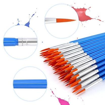 60 Pcs Round Paint Brushes,Small Brush Bulk for Detail Painting - style: Round Brushes