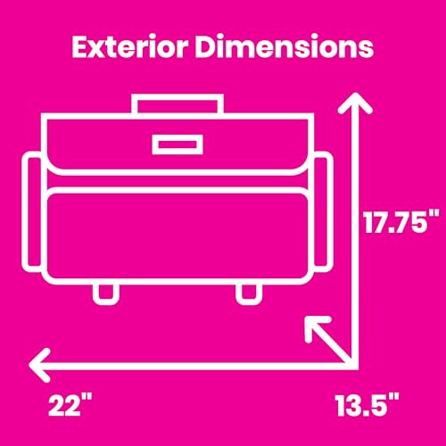 Everything Mary 4 Wheels Collapsible Deluxe Sewing Machine Storage Case - Rolling Trolley Carrying Bag for Brother, Singer - color: Black