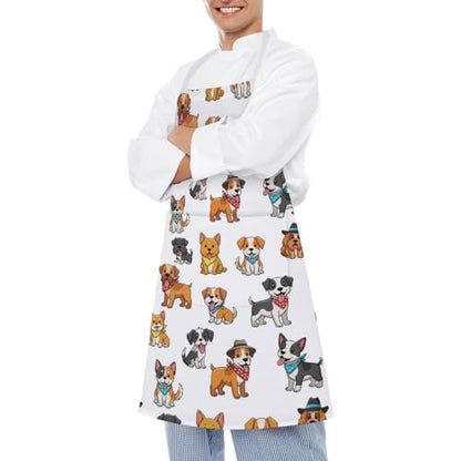 Cooking Apron for Adults with Pockets, Waterproof Oil Resistant Bib for Kitchen Restaurant BBQ Baking - color: Style (340)