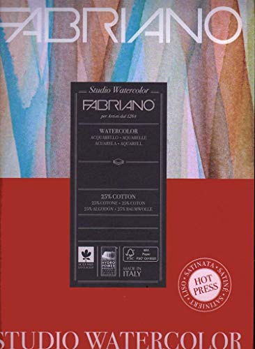 Fabriano Studio Watercolor Pad, Cold-Press, 11" x 14", 90 lb., 20 Sheets