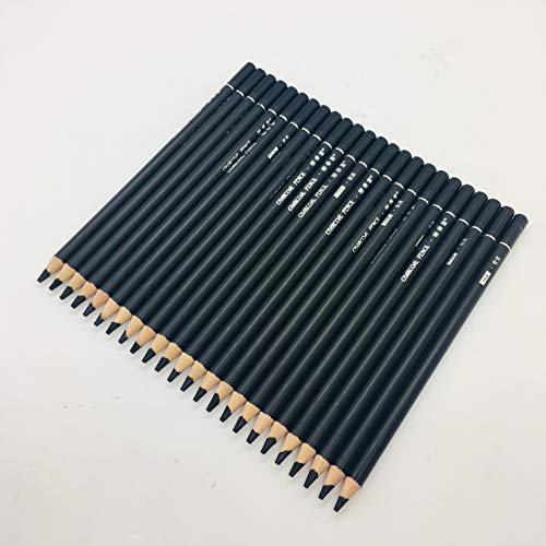 Drawing Charcoal Pencils 24 Piece Set, Pro Art Graphite Sketching&Shading Supplies, Ideal For Kid Beginner Student Adults Artist - color: Charcoal 24 Pc Set