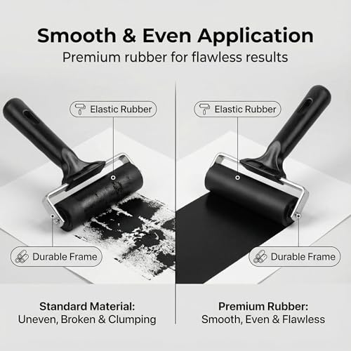 4-Inch Rubber Brayer Roller for Printmaking, Great for Gluing Application Also. (Original Version)