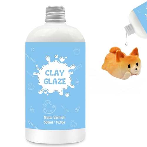 500ml Air Dry Clay Glaze, Air Dry Clay Varnish Can Not Only Used to Prevent Clay Cracking, Scratches, and Wear, Polymer Clay Glaze Can Also Having a Matte Glaze Effect (Matte) - size: B5-500ml-matte