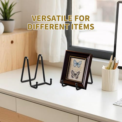 Plate Holder Easel Display Stand - 4.5 inch Metal Plate Stands for Display - Tabletop Picture Stand - Black Iron Easels for Display Pictures | Photo Frames | Book | Decorative Plates | Plaque -1 Pack - size: 4.5 inch (1 pack)