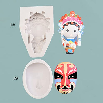 3D Silicone Mold Non-Stick Easy to De-Mold Resin Casting Silicone for Hobbyist Making Plaster Cake Fondant Clay for Jewelry Dolls Making Clay Shapes for - color: A