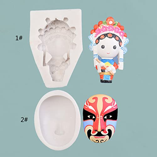 3D Silicone Mold Non-Stick Easy to De-Mold Resin Casting Silicone for Hobbyist Making Plaster Cake Fondant Clay for Jewelry Dolls Making Clay Shapes for - color: B