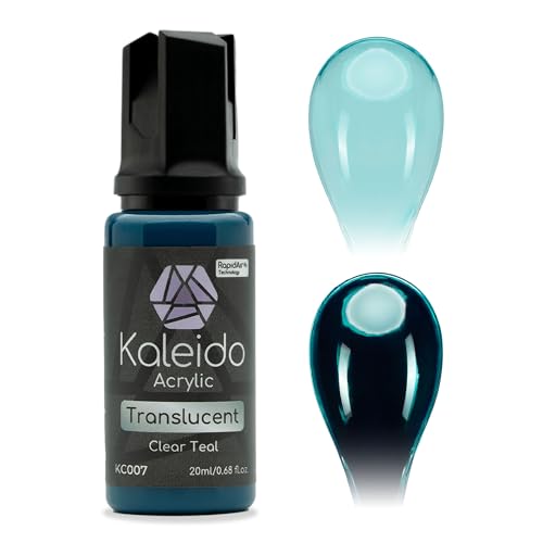 Kaleido Clear Colors 20ml KC007 Clear Teal, Water-Based Acrylic, Airbrush Paint for Scale Models, Gundam, Mecha, Miniature, Figures, Car & Sci-Fi Kits, Pre-Thinned, Clear Colors, Fast-Drying - color: KC007 Clear Teal
