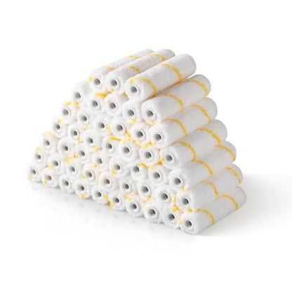 Voomey Paint Roller Covers 4 Inch，1/3" Nap Mini Roller Covers，Roller Covers for Painting，Home Painting Supplies，Pack of 48. - size: 4 inch 48pcs