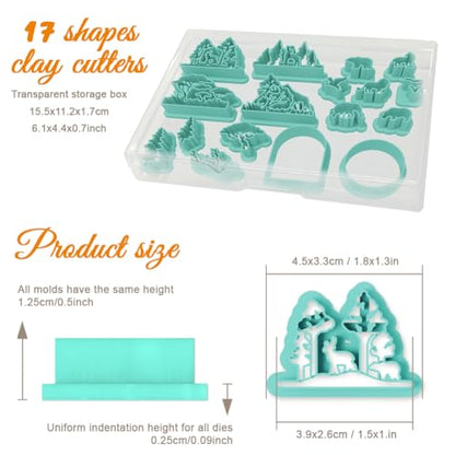 ORIGACH 17 Pcs Forest and Animals Polymer Clay Cutters Set Earring Clay Cutter DIY Craft Supplies for Earring and Jewelry Making - style: Forest & Animals