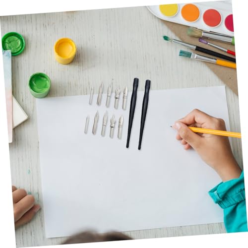 NUOBESTY 2 Sets Comic Dip Pens with Plastic Holders and Stainless Steel Nibs for Manga Drawing, Calligraphy, and Art Writing