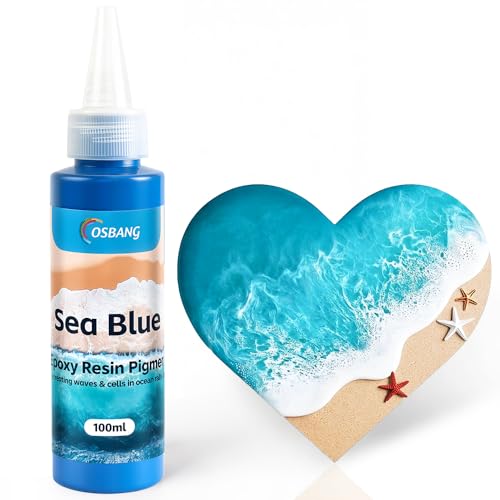 Sea Blue Epoxy Resin Pigment 100ml/3.4 fl.oz, High Concentration Liquid Colorant for Resin Art, Ideal for Creating Waves, Cells, and Unique Ocean DIY Crafts - color: Sea Blue