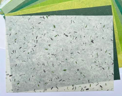 A4 Natural Banana bark, Leaves etc., Mulberry Paper Sheets Art Tissue Washi Paper Design Craft Art Origami Suppliers Card Making Writing Painting 50 Sheets (Green Leaves,Banana Bark, etc.,, A4) - color: Green Leaves,Banana Bark, etc.,, size: 8.3 X 11.7 In