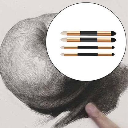 8PCS Artist Blending Sponge Pens, 2 Sizes Double-Headed Pastel Blending Stumps for Pencil Sketching, Drawing, and Art Rubbing, Foam Blender Stick Tools for Students, Beginners and School Supplies(Sliv