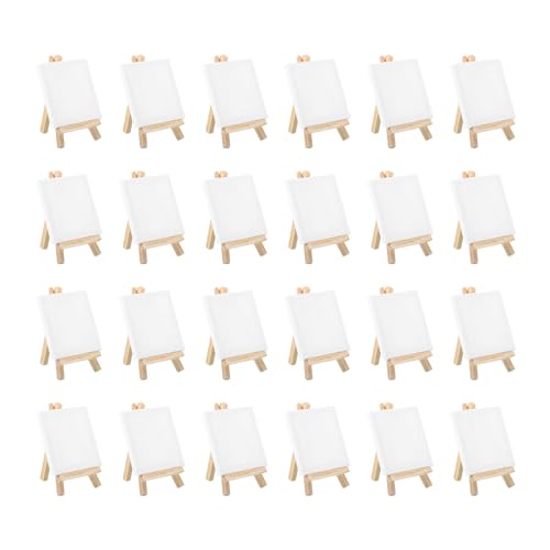 PATIKIL 3x3 Canvas Boards for Painting, 24Pack Cotton Wood Frame Square Triple Primed Stretched Blank Canvas Panel for Acrylic, Oil, Tempera Paint,White - size: 3x3"