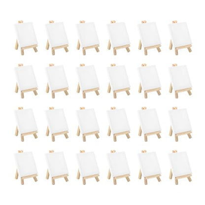 PATIKIL 3x3 Canvas Boards for Painting, 24Pack Cotton Wood Frame Square Triple Primed Stretched Blank Canvas Panel for Acrylic, Oil, Tempera Paint,White - size: 3x3"