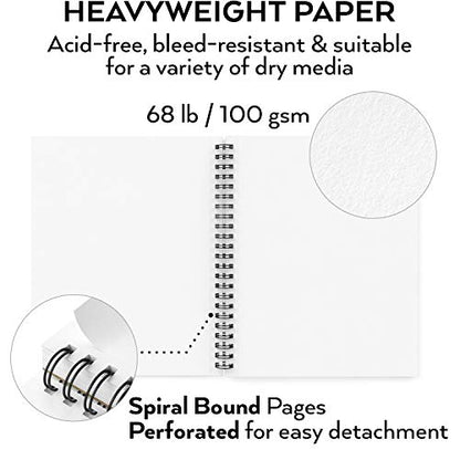 ARTEZA Spiral Sketch Book 9x12" Drawing Pad 100 Sheets Sketch Pads for Drawing for Adults & Teens - size: 9X12 2