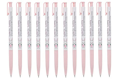 ZEESOON Xeno Lunatic Lunny 0.38mm Slim Ball Point Pen Dozen Box 12 Pcs, Made in Korea (Pink 12pcs) - color: Pink 12pcs