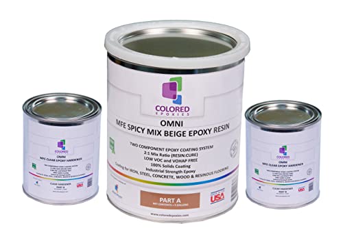 Colored Epoxies Spicy Mix Beige Epoxy Resin for Bar Tops, Table Tops, Wood, Concrete, Epoxy Art & Crafts 1.5 Gallon - color: Spicy Mix Beige, style: 1.5 Gallon