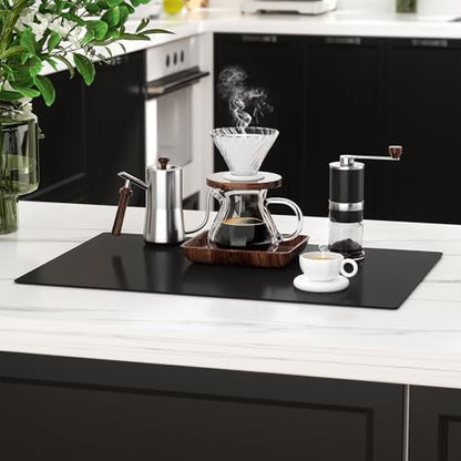 2-Pack Extra Thick Silicone Counter Mats - 24”x16” Large Heat Resistant Kitchen Countertop Protector, Non-Slip Hot Pad Trivet for Air Fryer, Hot Pots & Pans, Coffee Maker (Black) - color: Black