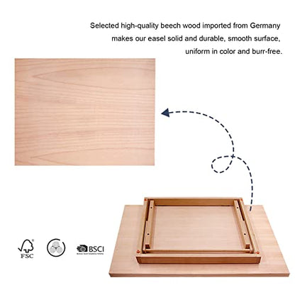 Miratuso Large Drawing & Sketching Board, Art Tabletop Easel Painting Easel | 24.8" L x 16.5" W (A2), 6 Adjustable Angles, Foldable, Portable Multiple Use, Gift for Artists, Children, Beginners & Student - style: A2