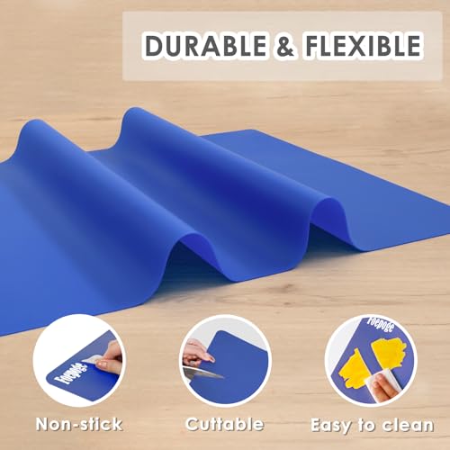 31.5" x 23.6" Extra Large Silicone Mat for Resin Casting, Crafts and Epoxy, Nonstick Silicone Sheet for Jewelry Casting Molds, Countertop Protector Mat Heat Resistant Placemats by Foepoge, Dark Blue - color: Dark Blue
