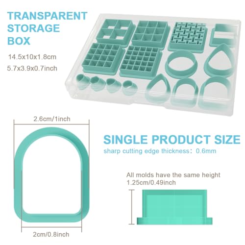 15Pcs Square Polymer Clay Cutters Checkered Grid Clay Earrings Cutters Polymer Jewelry Cutter for Earrings Making Birthday Party DIY Supplies - style: Checkered