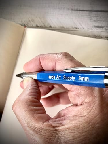Leda Art 3.0mm Mechanical Pencil Set Drafting Pencil with Built-in Sharpener & 6 Lead Refills Ideal for Thick Lines, Sketching, Drawing & Mixed Media Art (Jumbo) - style: Jumbo 3mm