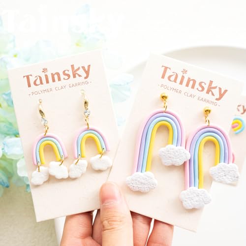 Tainsky Rainbow Guide Polymer Clay Tools, 8 Shapes Rainbow Shaper Polymer Clay Cutters, Rainbow Guide Earring Guide for Polymer Clay Earrings - color: Rainbow Guide