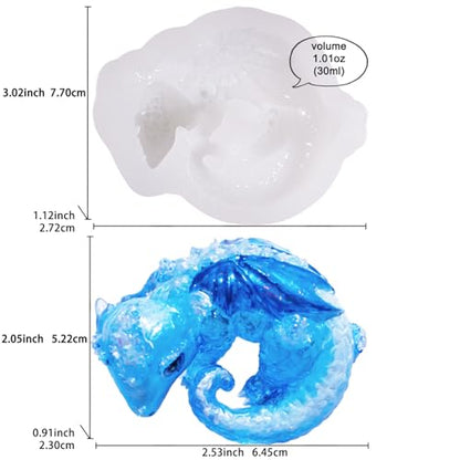 Resin Mold Wing Dragon for Epoxy, Plaster, Ceramic, Polymer Clay, Concrete, Cement Casting 2inch - color: Ice Dragon